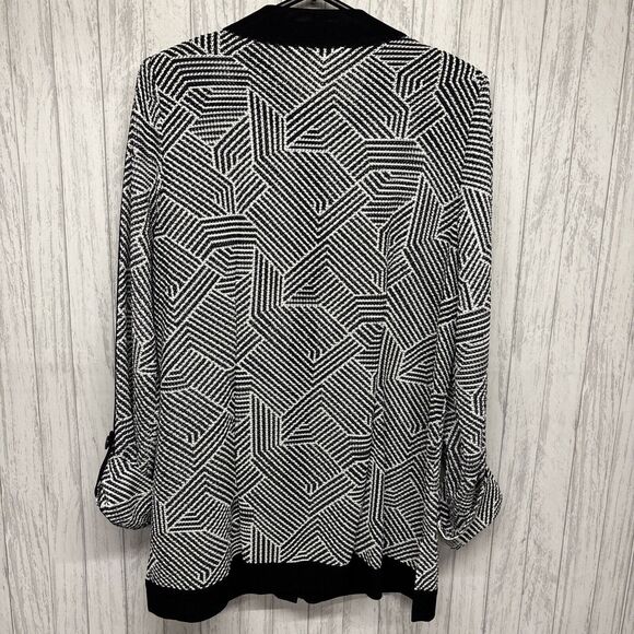 Womens Size M Exclusively Misook Geometric Snap Front Lightweight Jacket - Picture 5 of 5